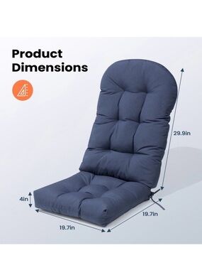 Plush Tufted outdoor Chair Cushion Navy Blue Adirondack chair, rocking chair
